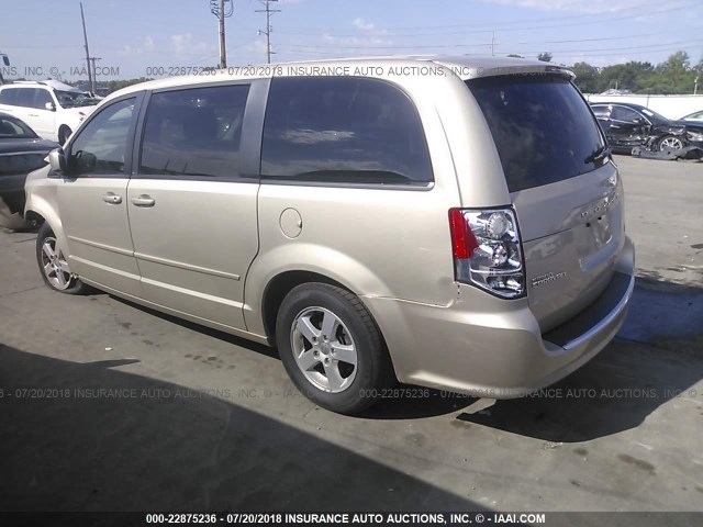 2C4RDGCG0DR520904 - 2013 DODGE GRAND CARAVAN SXT GOLD photo 3