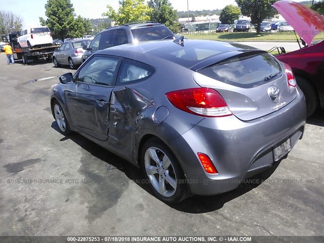 KMHTC6AD7CU080429 - 2012 HYUNDAI VELOSTER GRAY photo 3