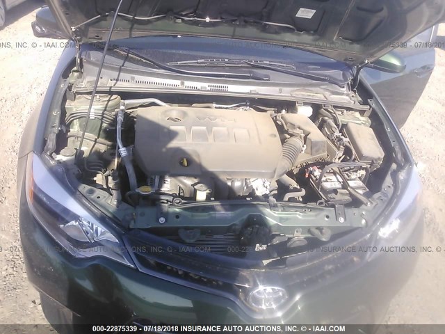 5YFBURHE5FP308233 - 2015 TOYOTA COROLLA L/LE/LE PLS/PRM/S/S PLS GREEN photo 10