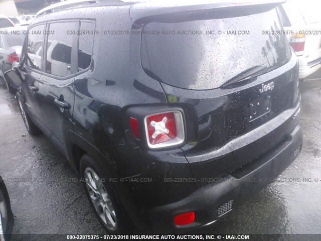 ZACCJADT7FPB82187 - 2015 JEEP RENEGADE LIMITED BLACK photo 3