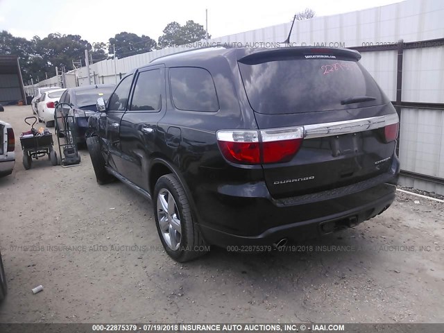 1D4SD5GT2BC688372 - 2011 DODGE DURANGO CITADEL BLACK photo 3