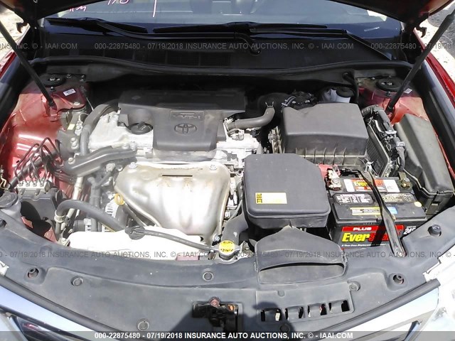 4T4BF1FK5CR206080 - 2012 TOYOTA CAMRY SE/LE/XLE RED photo 10