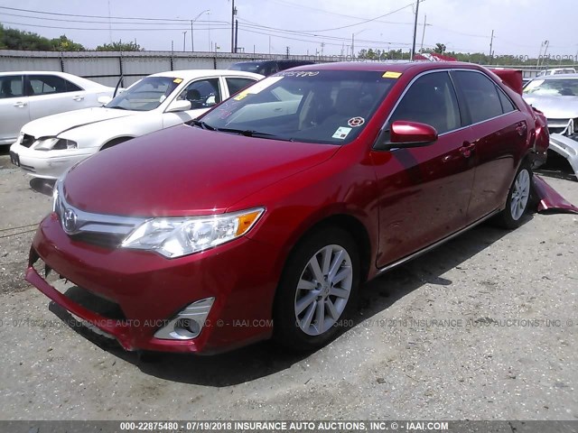 4T4BF1FK5CR206080 - 2012 TOYOTA CAMRY SE/LE/XLE RED photo 2