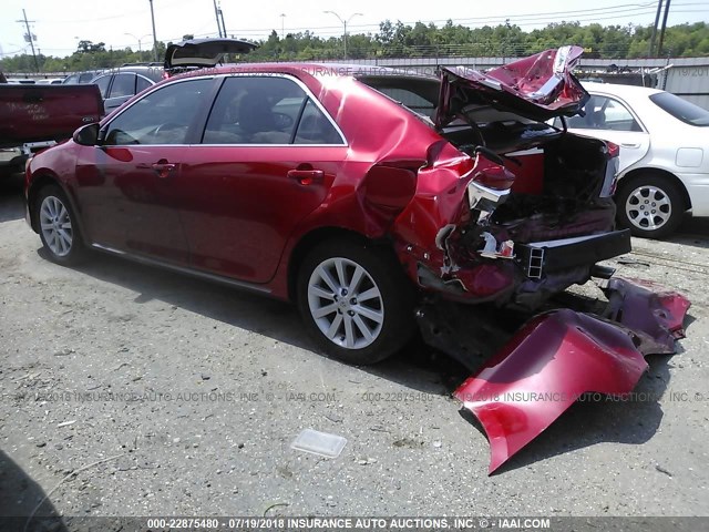 4T4BF1FK5CR206080 - 2012 TOYOTA CAMRY SE/LE/XLE RED photo 3