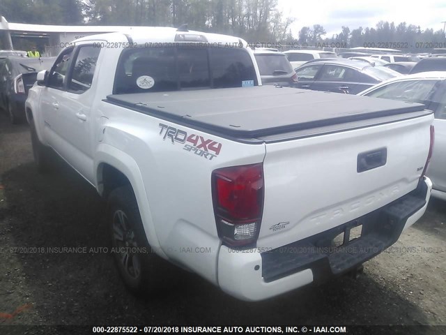 3TMCZ5AN8GM003018 - 2016 TOYOTA TACOMA DBL CAB/SR/SR5/TRD SPT/OR WHITE photo 3
