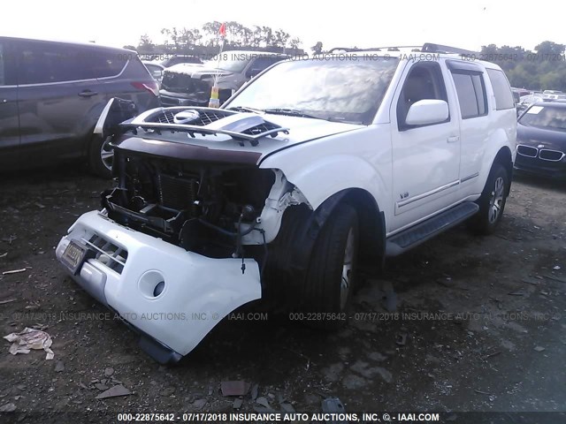 5N1BR1NB1AC603856 - 2010 NISSAN PATHFINDER LE WHITE photo 2