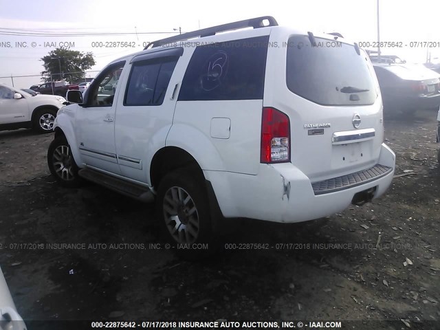 5N1BR1NB1AC603856 - 2010 NISSAN PATHFINDER LE WHITE photo 3