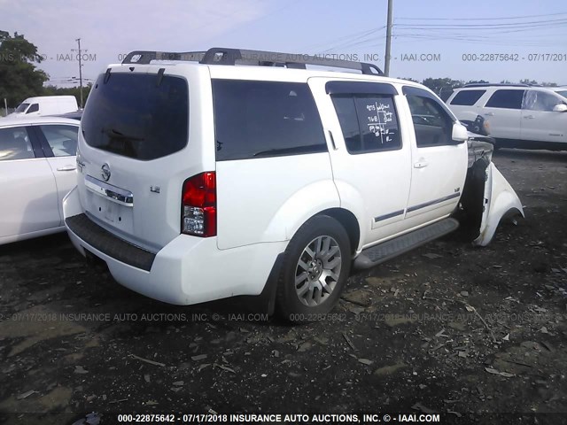 5N1BR1NB1AC603856 - 2010 NISSAN PATHFINDER LE WHITE photo 4