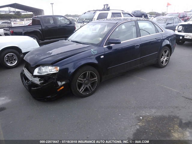 WAUDF78E27A118089 - 2007 AUDI A4 2.0T QUATTRO BLUE photo 2