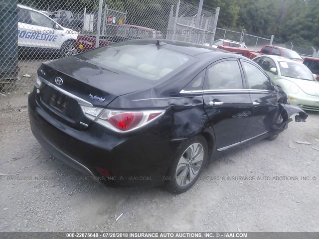 KMHEC4A46DA051326 - 2013 HYUNDAI SONATA HYBRID BLACK photo 4