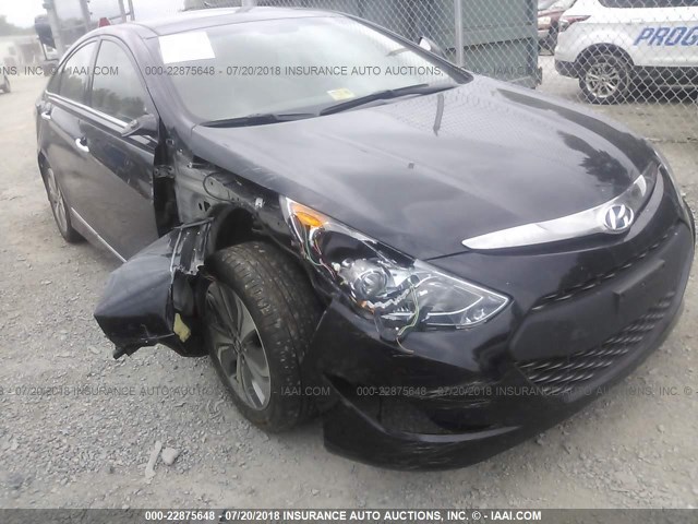 KMHEC4A46DA051326 - 2013 HYUNDAI SONATA HYBRID BLACK photo 6
