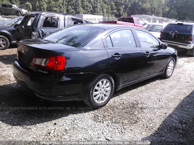 4A32B2FF3CE022248 - 2012 MITSUBISHI GALANT FE BLACK photo 4