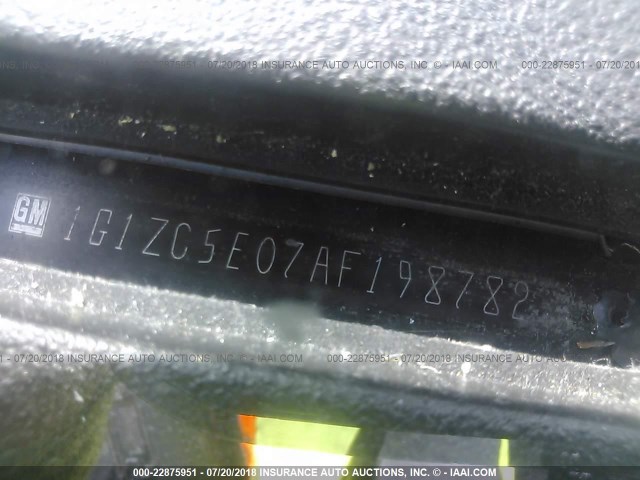 1G1ZC5E07AF198782 - 2010 CHEVROLET MALIBU 1LT თეთრი ფოტო 9