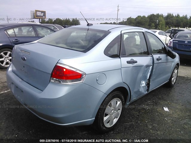 1FAHP34N18W269306 - 2008 FORD FOCUS S/SE Light Blue photo 4