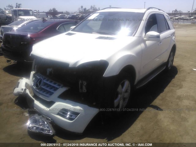 4JGBB5GB2BA704703 - 2011 MERCEDES-BENZ ML 350 WHITE photo 2