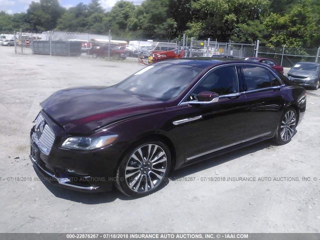 1LN6L9NP2H5629622 - 2017 LINCOLN CONTINENTAL RESERVE Kastanienbraun Foto 2