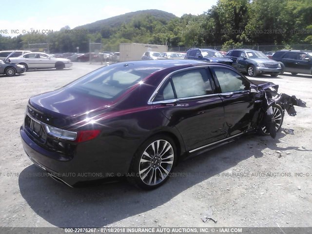 1LN6L9NP2H5629622 - 2017 LINCOLN CONTINENTAL RESERVE MAROON photo 4