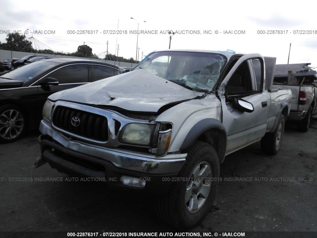 5TEWN72N41Z850454 - 2001 TOYOTA TACOMA XTRACAB SILVER photo 2