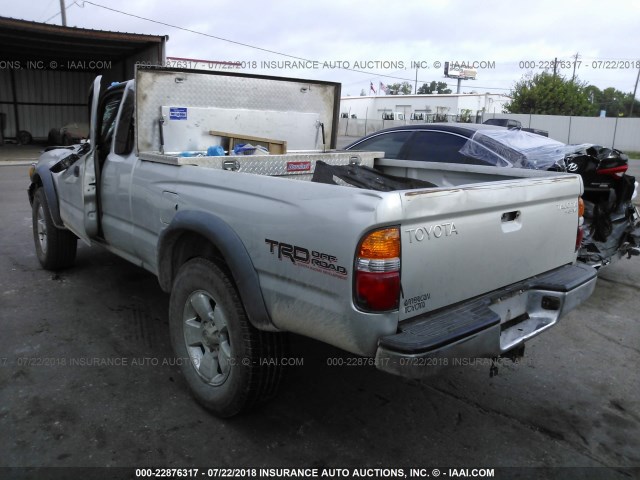 5TEWN72N41Z850454 - 2001 TOYOTA TACOMA XTRACAB SILVER photo 3