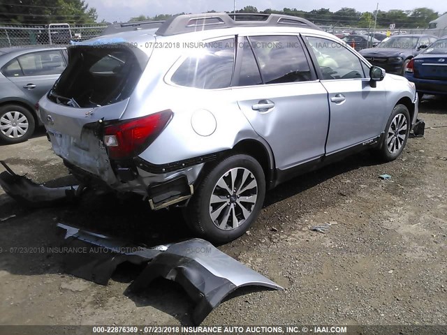 4S4BSBLC8F3350290 - 2015 SUBARU OUTBACK 2.5I LIMITED SILVER photo 4