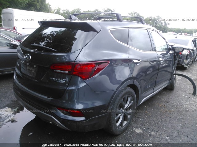 5XYZWDLA3HG469963 - 2017 HYUNDAI SANTA FE SPORT  GRAY photo 4