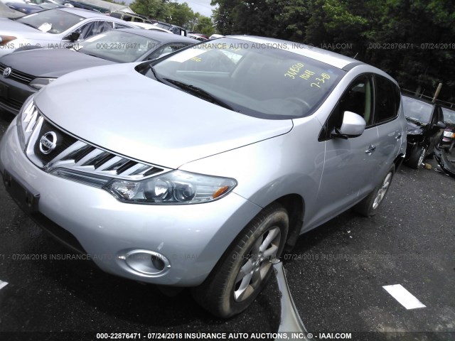 JN8AZ1MW8AW101787 - 2010 NISSAN MURANO S/SL/LE SILVER photo 2