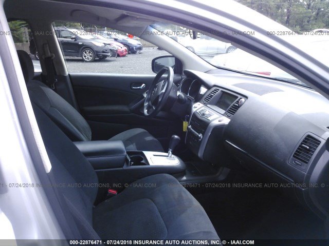 JN8AZ1MW8AW101787 - 2010 NISSAN MURANO S/SL/LE SILVER photo 5