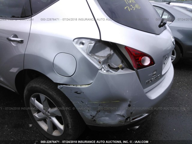 JN8AZ1MW8AW101787 - 2010 NISSAN MURANO S/SL/LE SILVER photo 6