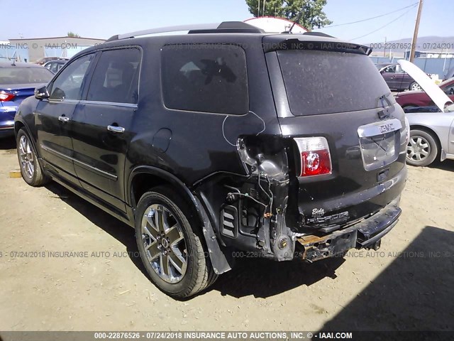 1GKKVTED5BJ411841 - 2011 GMC ACADIA DENALI BLACK photo 3