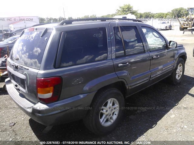 1J4GW48S74C284235 - 2004 JEEP GRAND CHEROKEE LAREDO/COLUMBIA/FREEDOM ნაცრისფერი ფოტო 4