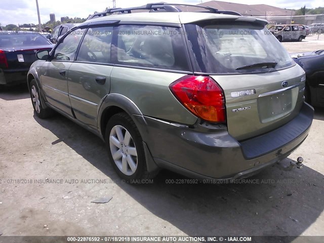 4S4BP61C667363432 - 2006 SUBARU LEGACY OUTBACK 2.5I GREEN photo 3