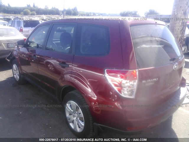 JF2SH61659H765776 - 2009 SUBARU FORESTER 2.5X RED photo 3