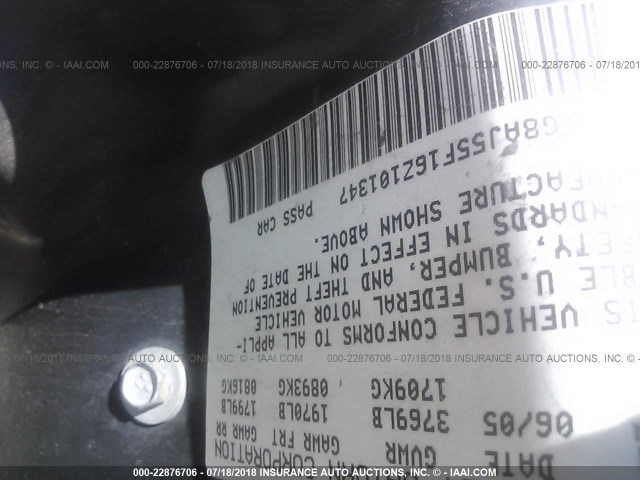 1G8AJ55F16Z101347 - 2006 SATURN ION LEVEL 2 SILVER photo 9