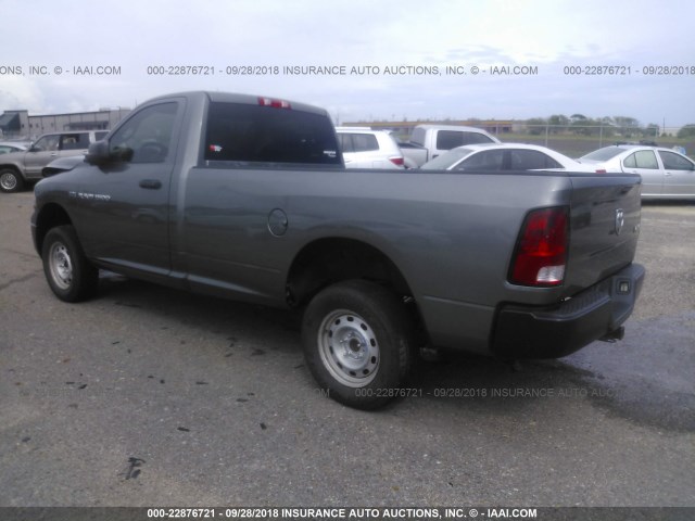 3C6JD7DT2CG231267 - 2012 DODGE RAM 1500 ST SILVER photo 3