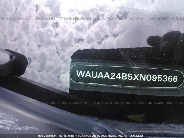 WAUAA24B5XN095366 - 1999 AUDI A6 BLACK photo 9