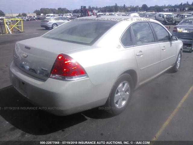 2G1WT58K681281511 - 2008 CHEVROLET IMPALA LT GOLD photo 4