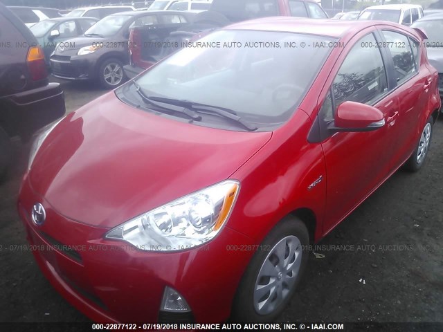 JTDKDTB35D1536755 - 2013 TOYOTA PRIUS C RED photo 2