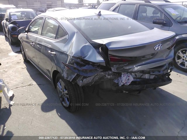 KMHD84LF6JU449805 - 2018 HYUNDAI ELANTRA SEL/VALUE/LIMITED GRAY photo 3