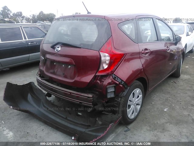 3N1CE2CP5HL368811 - 2017 NISSAN VERSA NOTE S/S PLUS/SV/SL/SR RED photo 4