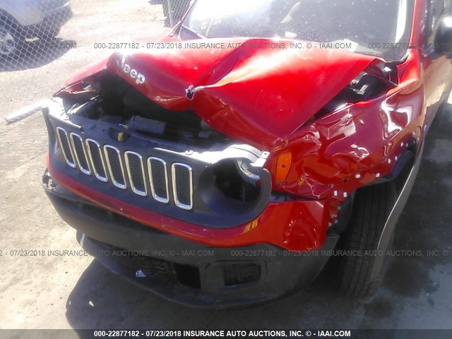 ZACCJBAH0FPB69514 - 2015 JEEP RENEGADE SPORT RED photo 6