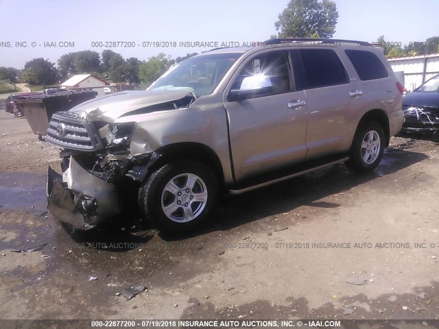 5TDZY68A38S007985 - 2008 TOYOTA SEQUOIA LIMITED TAN photo 2