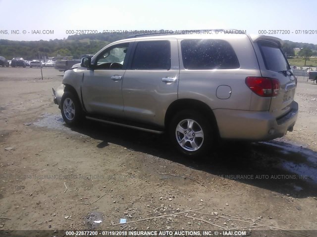 5TDZY68A38S007985 - 2008 TOYOTA SEQUOIA LIMITED TAN photo 3