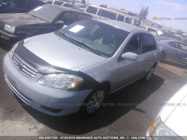 JTDBR32E530048946 - 2003 TOYOTA COROLLA CE/LE SILVER photo 2