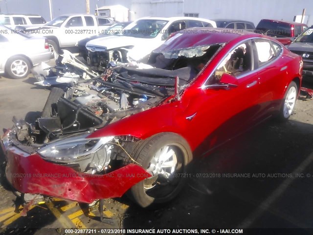 5YJSA1E14HF188547 - 2017 TESLA MODEL S Կարմիր լուսանկար 2