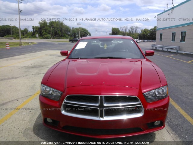 2C3CDXJG7CH207690 - 2012 DODGE CHARGER SXT RED photo 6