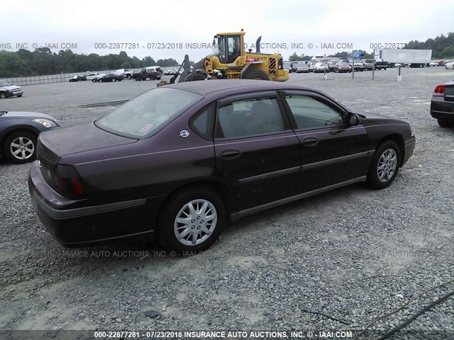 2G1WF52E249240850 - 2004 CHEVROLET IMPALA BURGUNDY photo 4