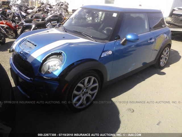 WMWMF73548TT92178 - 2008 MINI COOPER S BLUE photo 2