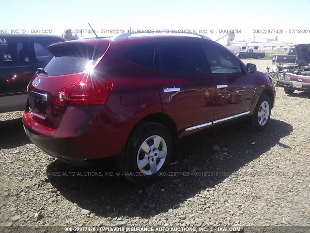 JN8AS5MT7FW164226 - 2015 NISSAN ROGUE SELECT S RED photo 4