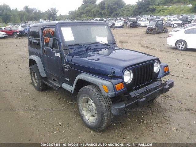 1J4FA49S0YP780193 - 2000 JEEP WRANGLER / TJ SPORT BLUE photo 1