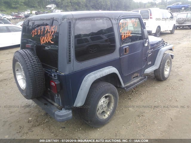 1J4FA49S0YP780193 - 2000 JEEP WRANGLER / TJ SPORT BLUE photo 4